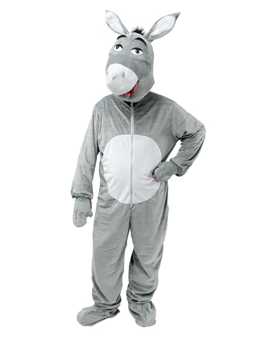 Rubies Bristol Novelties Adult Donkey Fancy Dress Costume Grey One Size Up to 44 Inch Chest Halloween Party Outfit