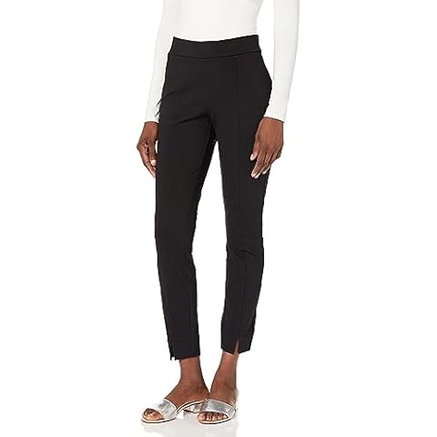 NYDJ Women's Black Ponte Leggings with Slit Cover