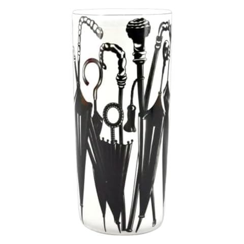 Elegant 18" Black and White Umbrella Stand Cover