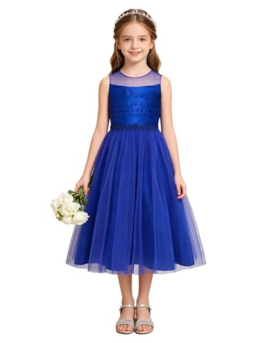 Robe de Noël pour filles et demoiselle d'honneur junior en mousseline