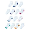 Amazon Essentials Calcetines tobilleros de algodón unisex para niños y niños pequeños, 14 pares