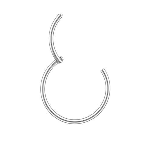 Body CAC Anello per naso in titanio 22G/20G/18G/16G/14G, orecchini a cerchio con chiusura a scatto, piercing per orecchini sleeper placcati in oro, Metallo