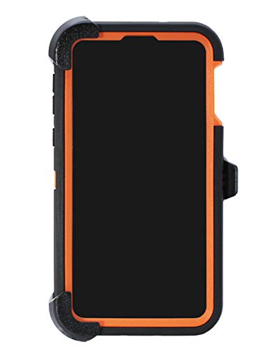 Wallskin Case For Galaxy S10E (5.8") Heavy Duty Full Body Military Grade Drop Protection Carrying Cover Holder | Holster For Men Belt With Clip Stand – Camouflage/Orange #TOP1