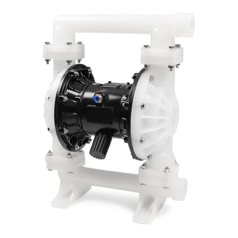 Nakkaa Pneumatic Double Diaphragm Ppump PTFE 35GPM Transfer Pump 1.5" in/Out Max 120PSI, Used to Transport Various Low Viscosity Liquids Such as Hydraulic Fluid, Diesel, Coating,etc Cover