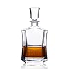 Square 26oz Whiskey Decanter with Glass Stopper for Rum Scotch Bourbon Liquor -750ml