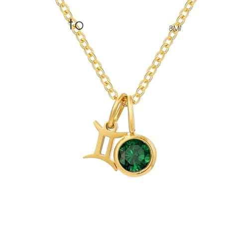 Collier double pendentif en acier inoxydable avec pierre de naissance 2025