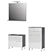 Produktbild Germania Badezimmer-Set 8343-569 GW-Mauresa, bestehend aus Waschbeckenunterschrank, Spiegel und Kommode, im Dekor Graphit/Weiß
