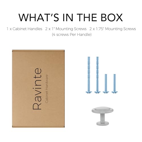 Image of Ravinte 1 Pack 1-1 /4 inch Kitchen Cabinet /Drawer /Dresser Knobs Grey Zinc Drawer Pulls /Handles