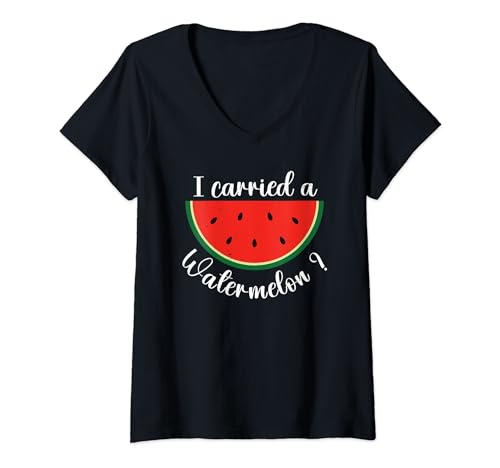 Mujer Divertido Fruit Food Melon Lover, llevé una sandía Camiseta Cuello V