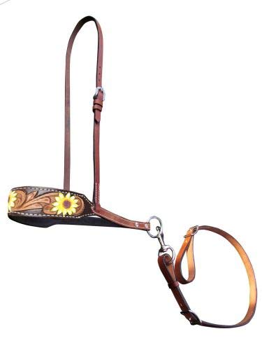 Showman Hand Painted Sunflower Leather Noseband Tie Down w/Strap! New Horse TACK!