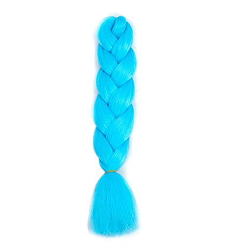 Vokeyla Blue Braiding Hair Braid In Hair Extensions For Twist Braid 3 Pack Kanekalon Braiding Hair High Temperature Synthetic Fiber Light Blue Jumbo Braid For Women (Color:azure Blue) #TOP3