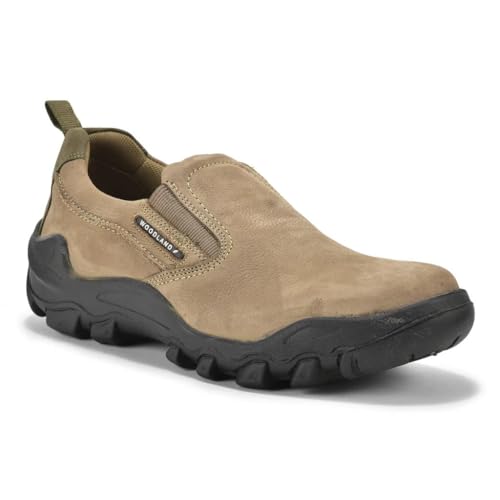 Image of Woodland Men Dubai Khaki Colored Slip-On Casual Shoes