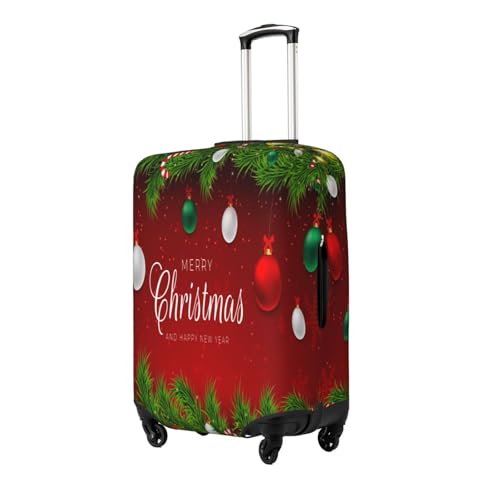 Merry Christmas Ball Red Luggage Cover for Suitcase, Suitcase Cover Protector Fit 18-21 Inch Luggage Travel Accessories, S2