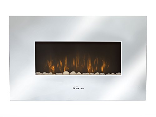 PURLINE CHE-450 Lareira elétrica com espelho frontal efeito de chamas e aquecimento 2000 W