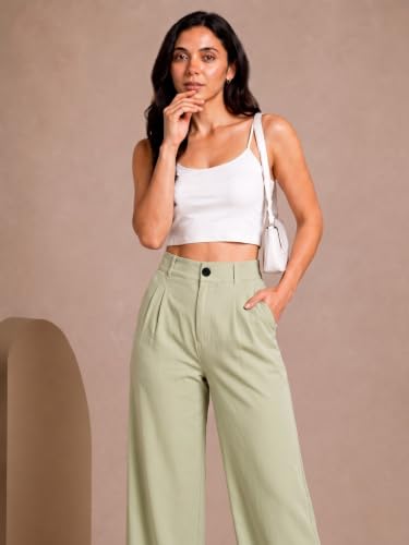 Image of Womens NS Lycra Korean High Waist Straight Pants
