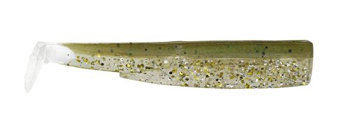 Fiiish Lures - Black Minnow Cuerpos BM90 KAKI GLITTER - Señuelo Blando de Vinilo para Pesca Spinning de Bass Lubina y otras especies - 3 cuerpos de 7cm Nº2