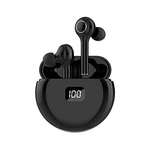 Noise Cancelling Headphones with Microphone, TW13 TWS Wireless Bluetooth 5.0 Earphones, Sports Gaming Headset, Hands-Free Earbuds for Kids, Adults, Online Class, Home Office (Black)