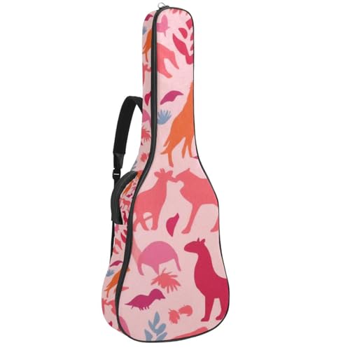 Housse guitare acoustique 40 pouces rose : protection éponge et poches