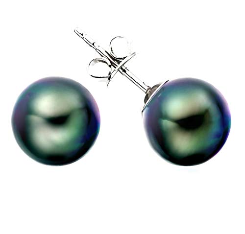 Shalalla London Natural Abalone Pearl Round Stud Earrings- Surgical Steel Post – Lovely Gift for Women