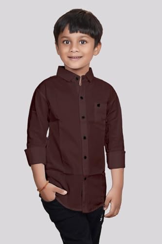 Image of Boys Solid Casual Shirt in Cotton Fabric