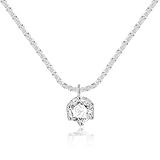 [Puliyunxiang] シルバー925 ネックレス レディース金属アレルギー対応 ジルコニア ネックレス シンプルおしゃれ ジュエリー女性の誕生日 記念日 冠婚葬祭 調節可能ギフトラッピング付