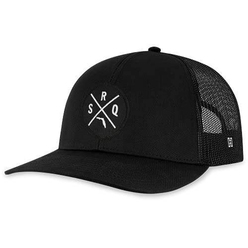 Image of HAKA State City Trucker Hat for Men & Women, Adjustable Baseball Hat, Mesh Snapback, Sturdy Outdoor Black Golf Hat