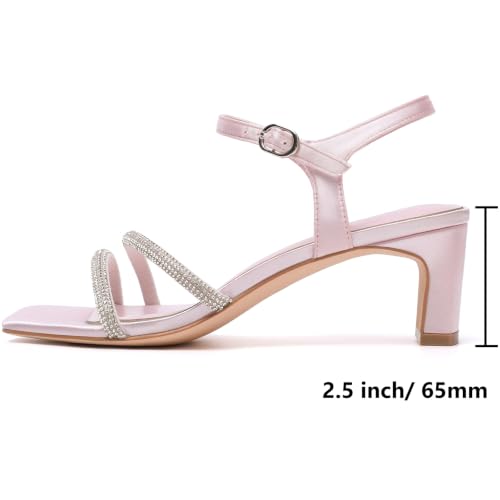 Image of Mostrin Strappy Heels for Women Square Open Toe Lace Up Heeled Sandals Ankle Strap Sexy Stiletto High Heels for Party, Prom, Dating, Wedding