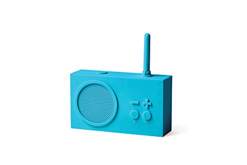 LEXON - TYKHO 3 FM Radio, Bluetooth Speaker, 5W, Splash Proof IPX4, Autonomy 20 Hours, Silicone Rubber Case - Turquoise