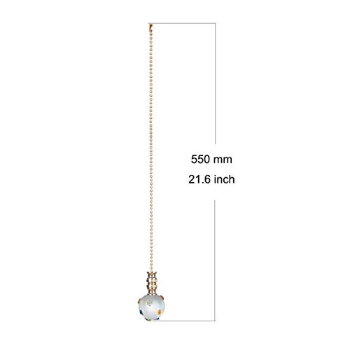 Image of Ceiling Fan Pull Chain, Fan Pulls Set with Connector, 2 Pack Crystal Colorful Point Fan Pull Extension for Light Fan Chain
