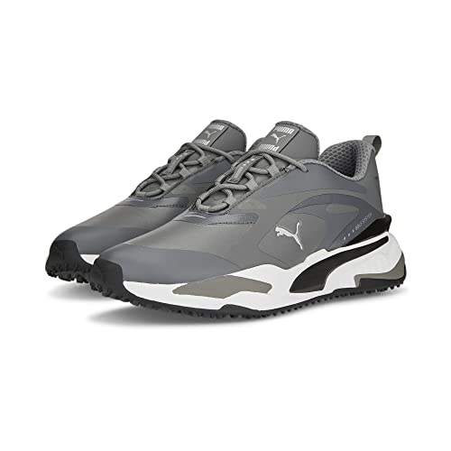 PUMA PUMA Unisex's Gs-Fast Golf Shoe, Quiet Shade Quiet Shade Puma Black, 12