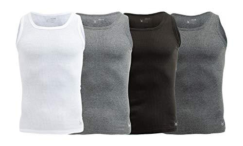 Spyder Mens Pro Cotton Pro Stretch Tank Tops A Shirts (White/Grey/Black/Charcoal, Large) #TOP5