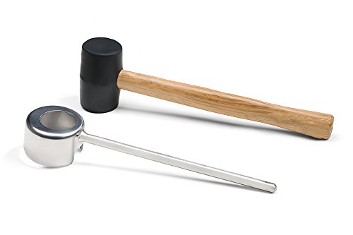 Coconut Opener Tools For Young Coconut Opener Made From Food Safe Stainless Steel And Black Rubber Mallet With Wooden Handle For Easy Safe Coco Water By Jimmy Top #TOP1