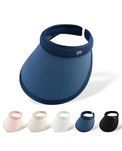 Sun Hats for Women UV Protection with Ponytail Hole Beach Trekking Camping Golf Fishing Hats Wide Brim UPF 50+ (Blue)