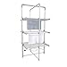 Todeco - Sèche-Linge Electrique, Etendoir Pliant d'Intérieur - Dimensions du Produit replié: 143 x 72 x 9 cm - Matériau: Alliage en Aluminium - 3 étagères, Blanc