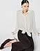 Theory Women's Button-Down Tie-Waist Blouse, Off White, P