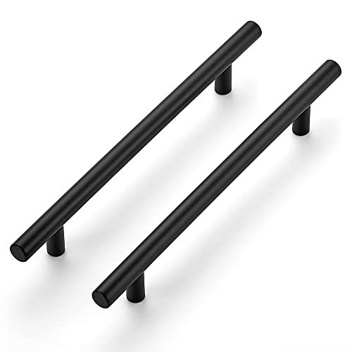 Image of Ravinte 30 Pack 8-13 /16 Inch Cabinet Handles Matte Black Kitchen Cabinet Hardware Dresser Pulls Stainless Steel Cabinet Pulls 8-13 /16 inch Length,6-1 /4 inch Hole Center