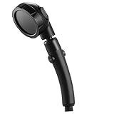 Marbrasse High Pressure Shower Head, 3-Settings Handheld Showerhead with ON/Off Full Shutoff Push Button and Switch to Control Flow, Angle-Adjustable Water Saving Body Sprays (Matte Black)