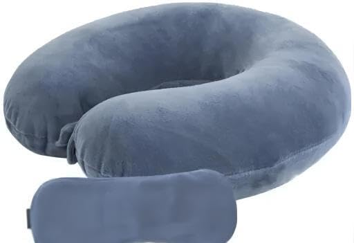 Kushwaha TradersTrendy Orthopedic Grey Neck Pillow with Eyemask is a Travel Accessory
