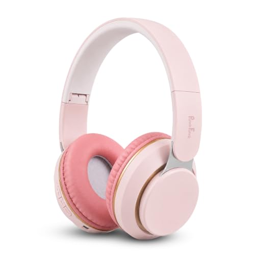 Image of PunnkFunnk FusionBeat Wireless Bluetooth Headphones with BT 5.3, Noise Cancelling, Hi-Res Audio, 40mm Drivers, Deep Bass, Memory Foam Ear Cushions, Over-Ear Headset, Teens & Adults (Pink)