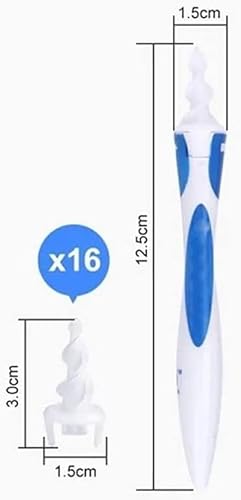 Limpador de Ouvido com Cotonete Inteligente, Removendo Cera Facilmente, Azul - Marca JTL®