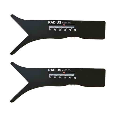 Diameter Measuring Tool - Radius Caliber Measurement Sliding Template, Portable for Home, Household, Office, and Industrial Use, Range Within 100 mm (Black 2Pcs)