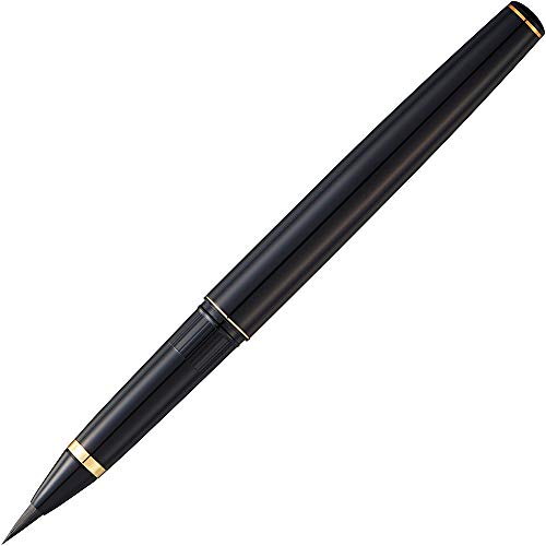 Kuretake Fountain Brush Pen black body with 3 Spare Cartridge, Black ink (No.13), Flexible Brush Tip for lettering, calligraphy, illustration, art, writing, sketching, made in japan #1