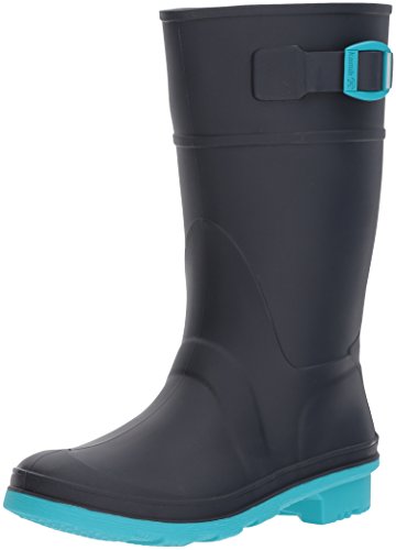 teal rain boots - Kamik Girl's Raindrops, Navy/Teal, 4 M US Big Kid