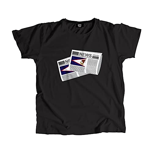 T-shirt American Samoa Newspapers haut vintage imprimé presse mixte