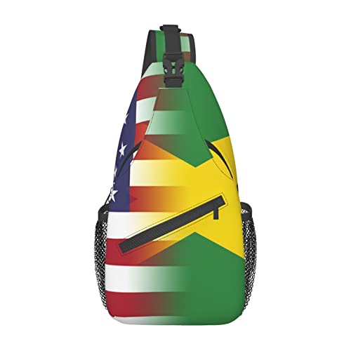 Mochila Cruzada Unisex Bandera Americana y Jamaica miniatura 2