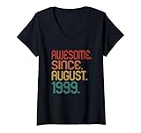 Photo Gallery donna awesome since august 1999 birth of birthday tee vintage 1999 maglietta con collo a v Photo Gallery donna awesome since august 1999 birth of birthday tee vintage 1999 maglietta con collo a v