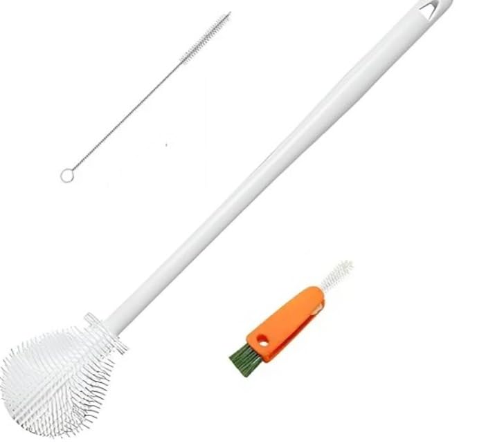 Drain Cleaning Brush Set | Long Flexible Pipe Cleaner Brush with Handle & Mini Detail Brush | Kitchen Sink, Bottle, Pipe & Drain Cleaner Tool 3pcs Set-image-41