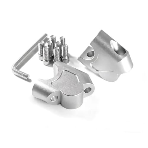 Lenkerstütze Lenkererhöhungs-Montageklemmen Für Loncin Für VOGE 300AC 300DS 500R 500AC 500DS 500DSX 650DS Lenkerklemmen(Silber)