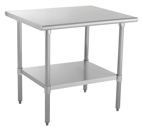 Kratos Stainless Steel Kitchen Prep Table 48\"x30\" with Undershelf, NSF Worktable for Restaurants - 16ga/304SS