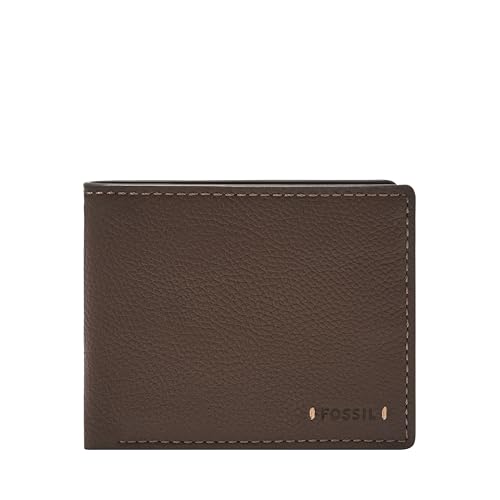 Image of Fossil Carson Leather Bifold Wallet for Men with Flip ID